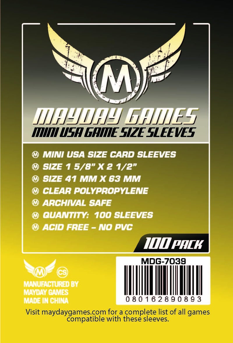 Mayday Games 7039 Clear Sleeves 41x63mm Mini USA Size (4x100 Pack, 400 sleeves) - Image 2
